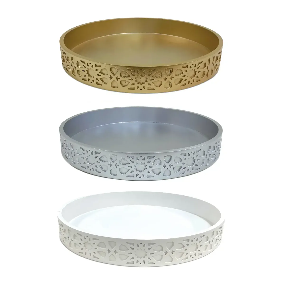 Elegant Wood Arabesque Tray Collection – A Touch of Ramadan Elegance
