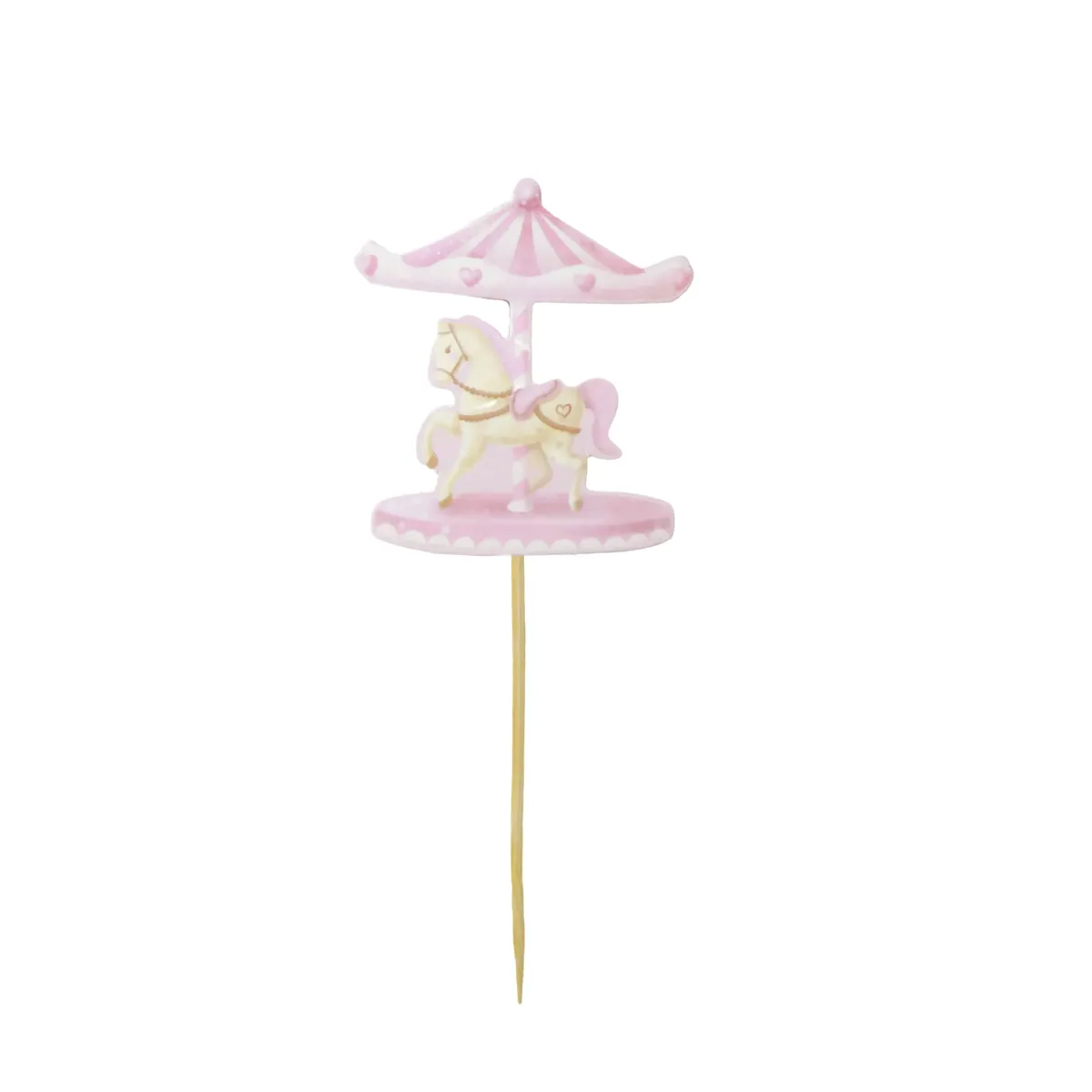 Pink Carousel Cake Picks Cute Party Cupcake Toppers