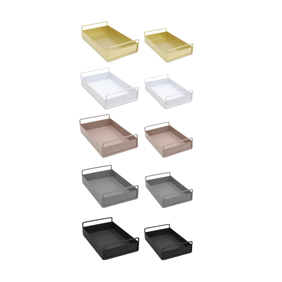 Rectangular Metal Tray With Handle – Set of Two Serving & Display Trays