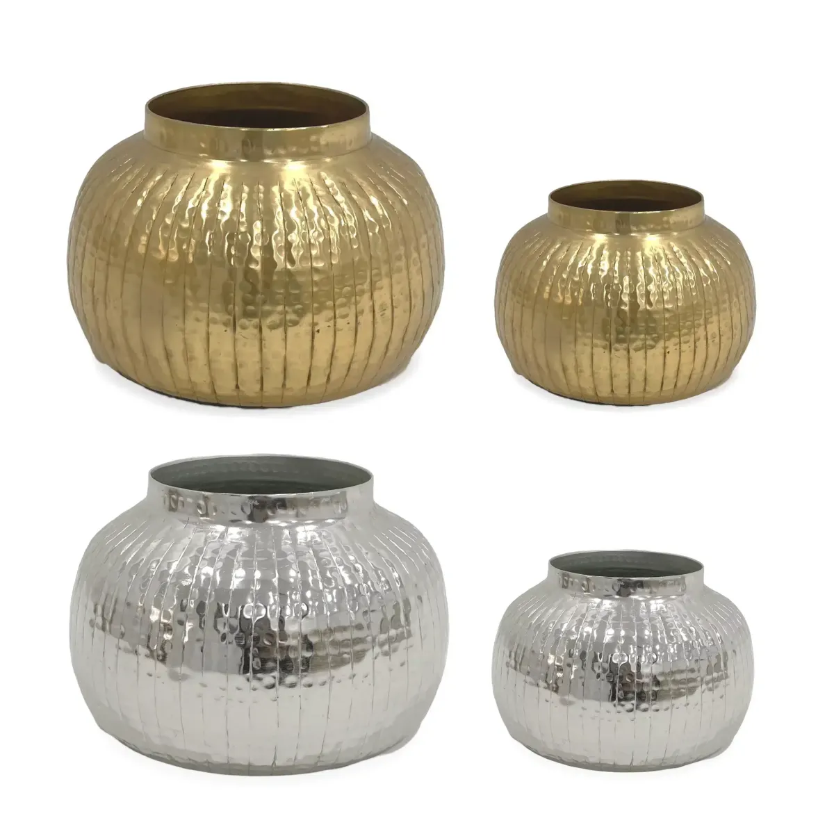 Alu Sparkle Stripes Round Fat Vase
