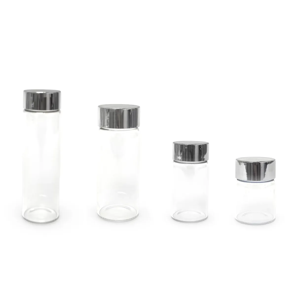 Glass With Silver Cover Set