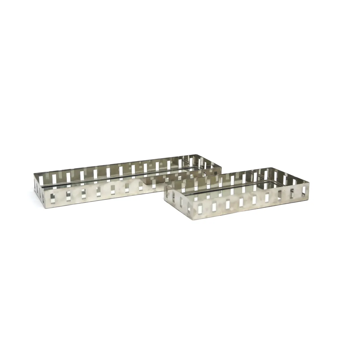 Long Rectangle Mirror Stainless Steel Tray