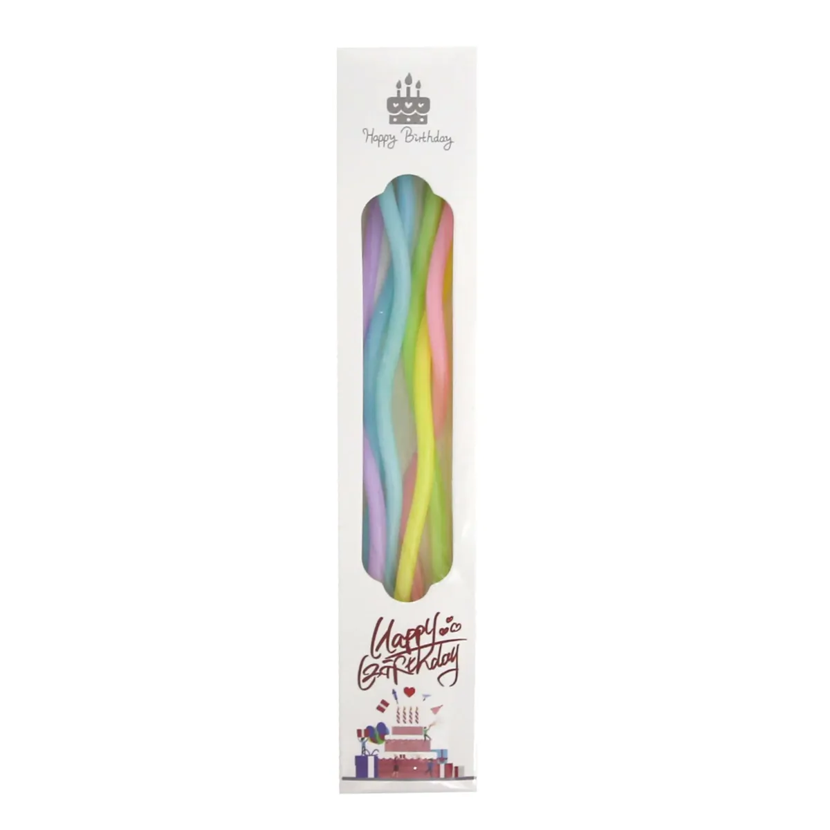 Wavy Pastel Colored Candles – Unique & Charming Cake Decor