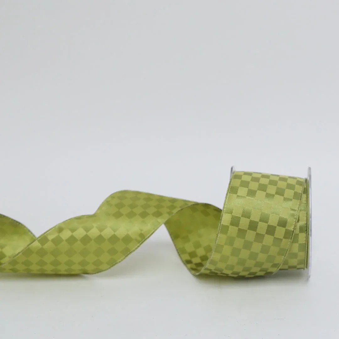 Green Gingham Taffeta Ribbon