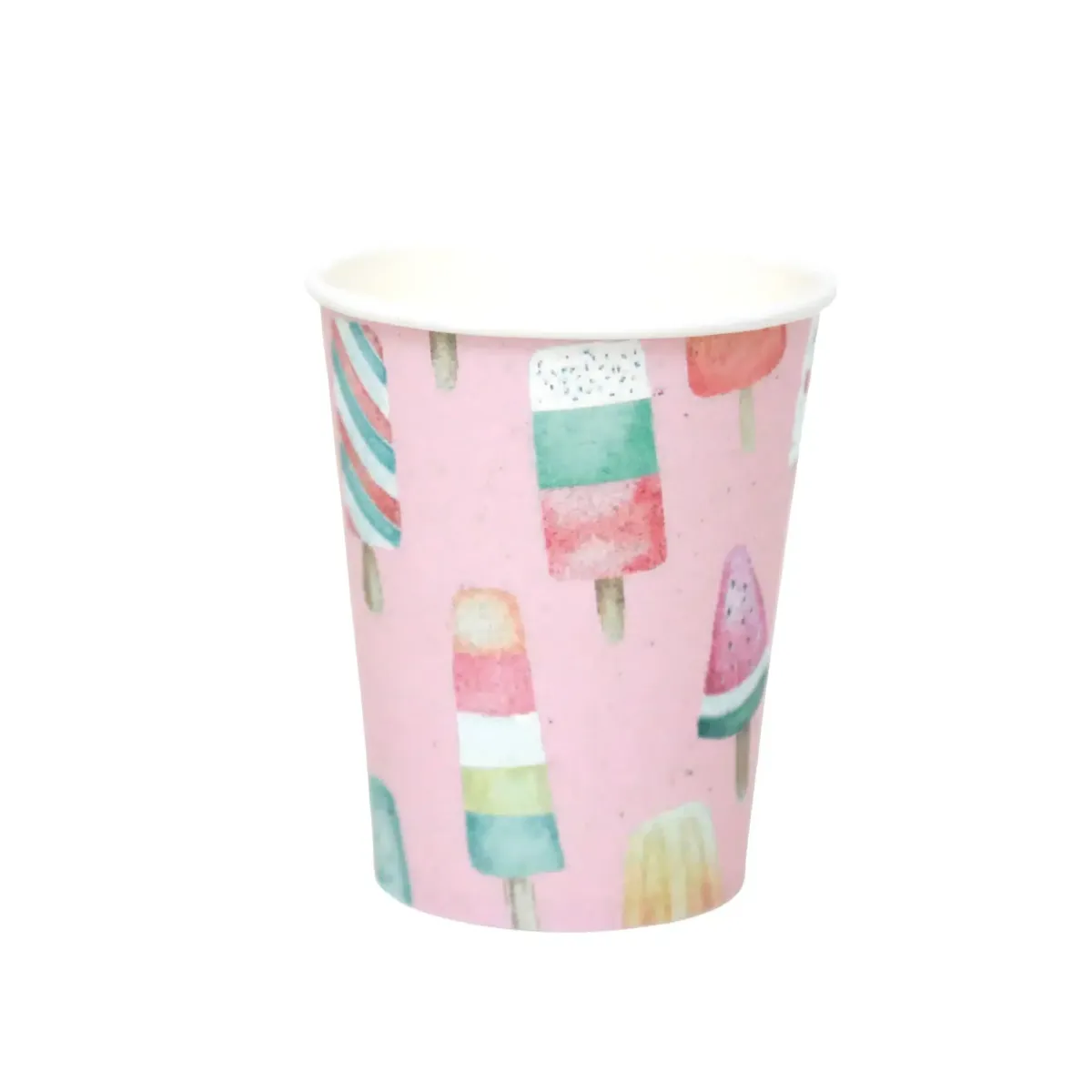 Pink Ice Cream Paper Cups Kids Party Tableware