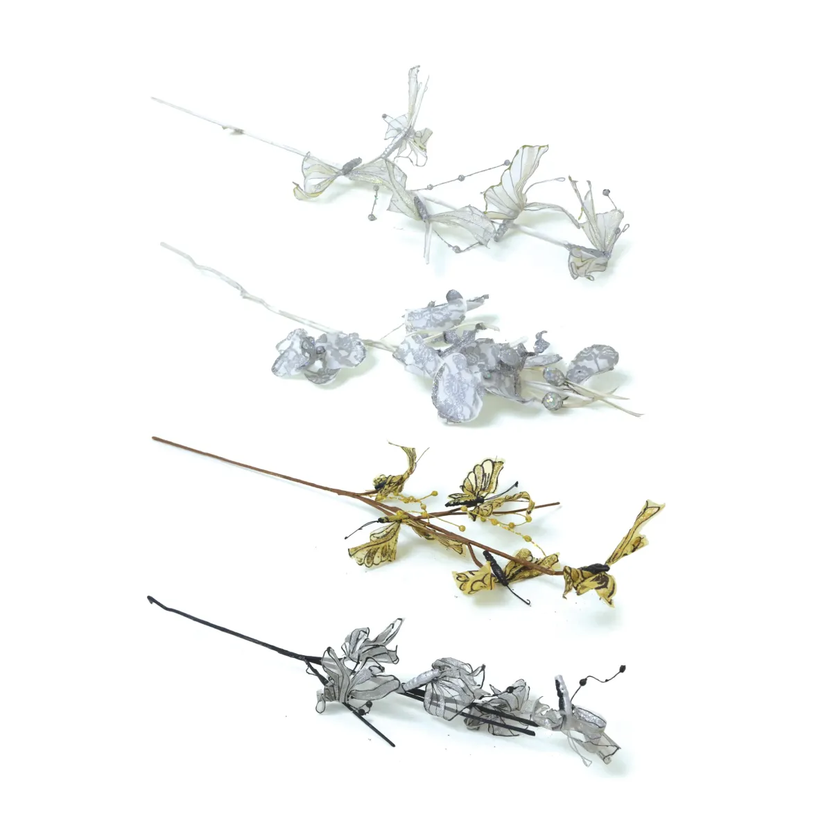 Wired Organza Flower Branch