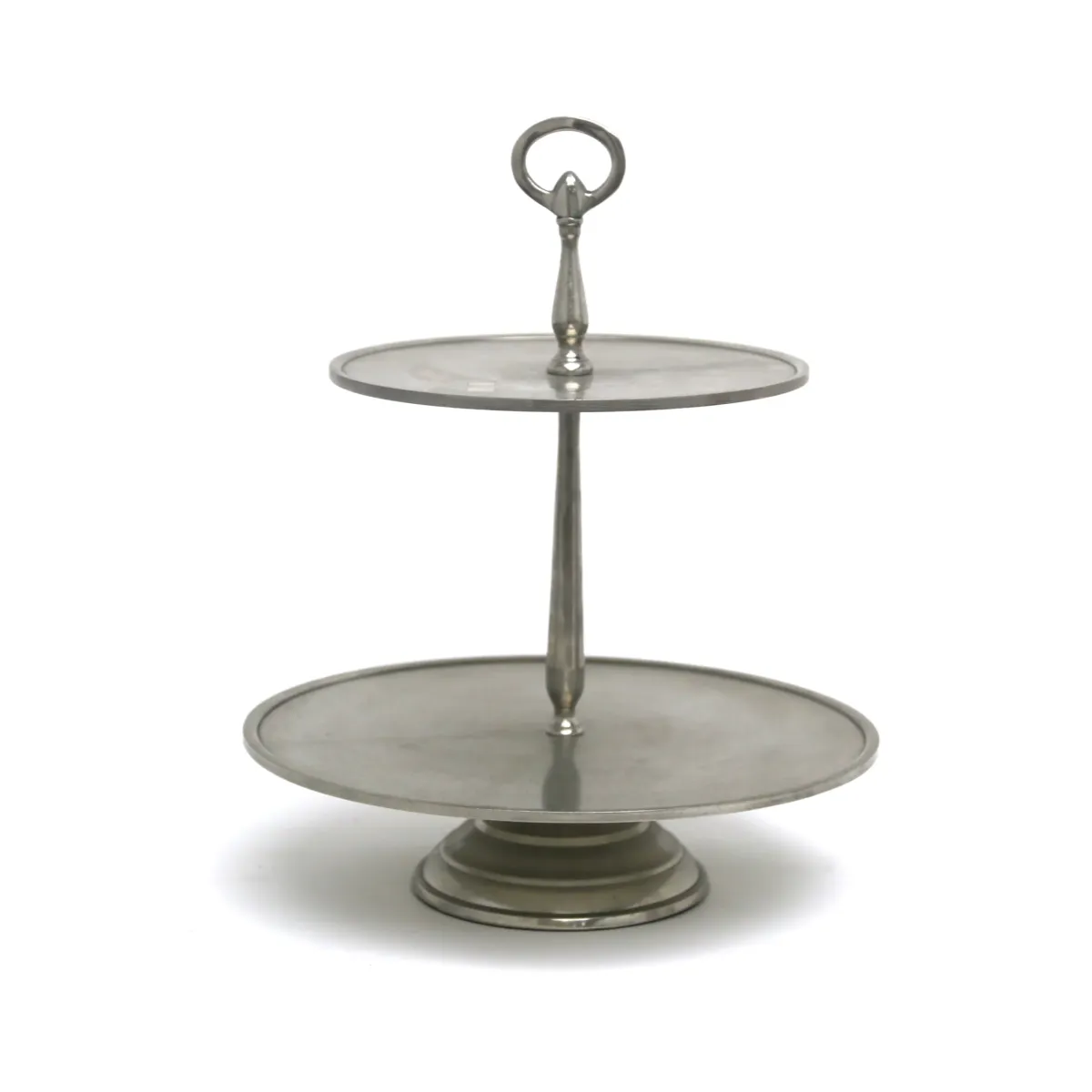 Two Levels Shiny Alu Cupcake Stand