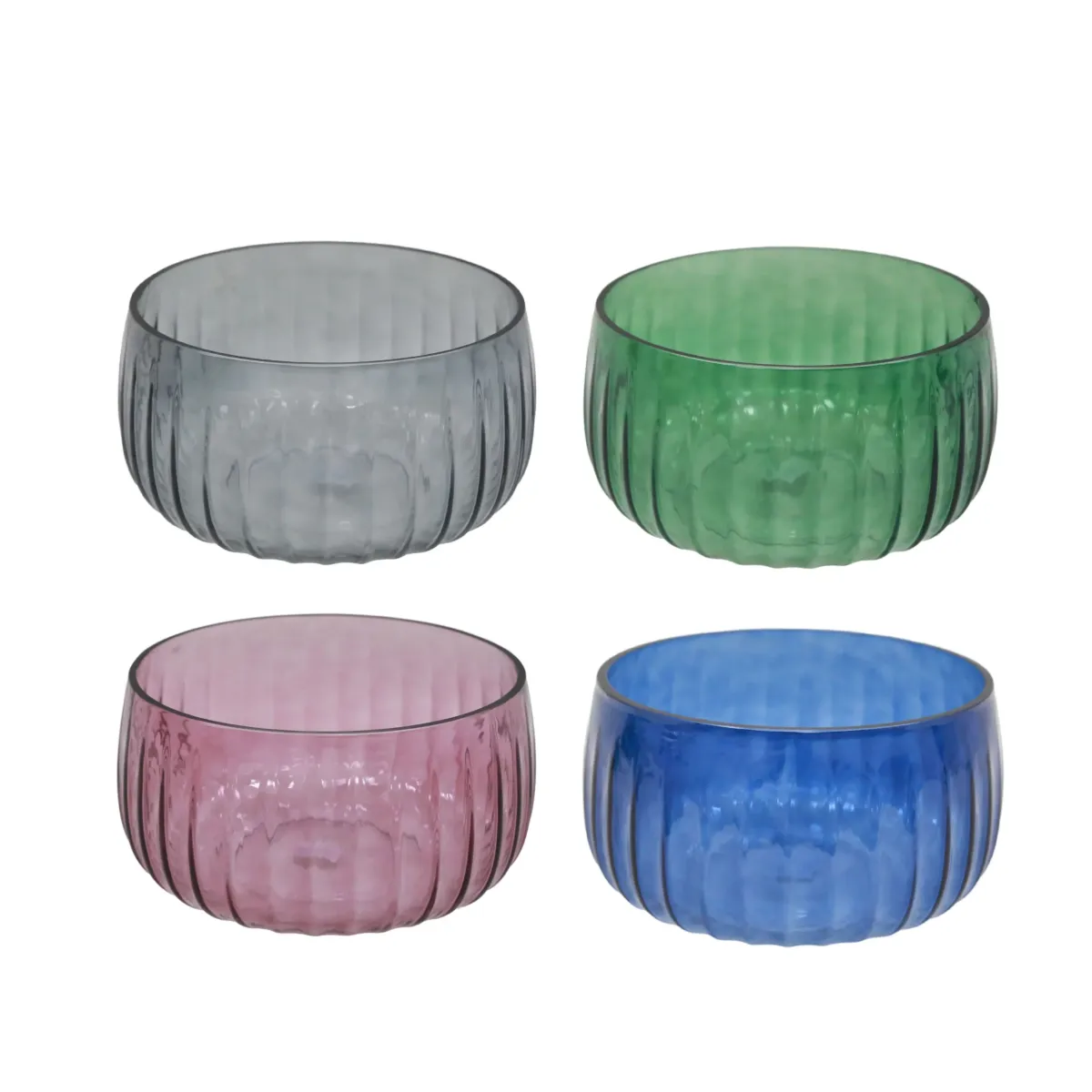 Vertical Striped Glass Bowl