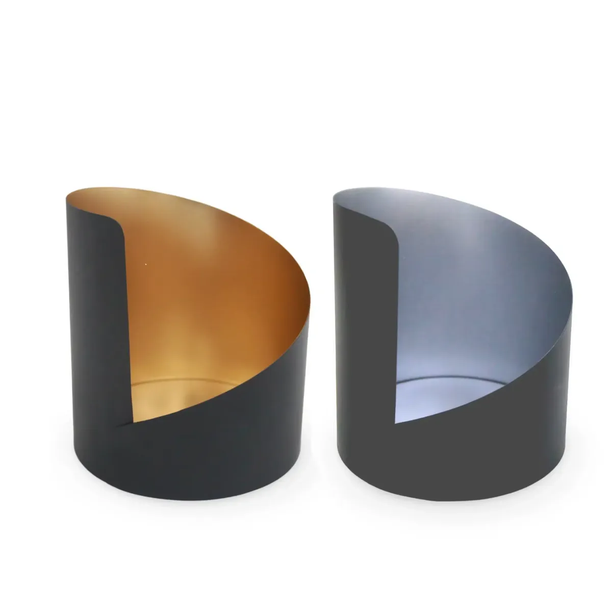 Black & Metal Candle Holder 17×20 cm Decor Stand