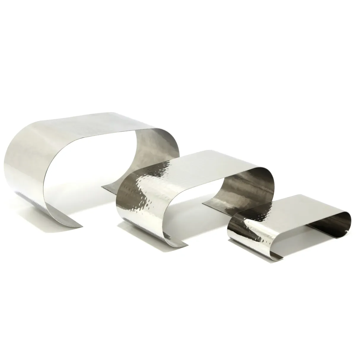 Silver Curl Hammered Riser Display Stand