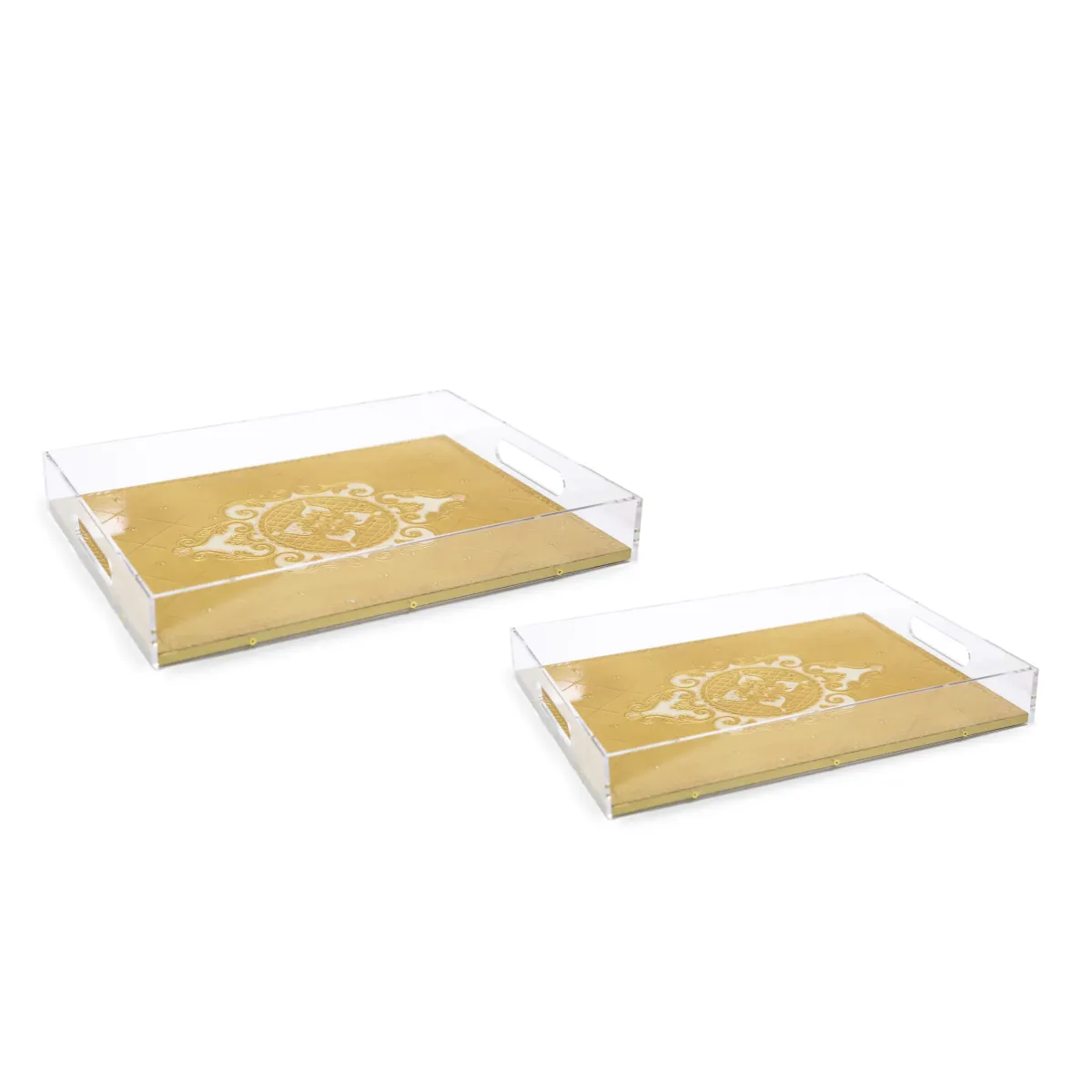 Gold Wooden Acrylic Tray
