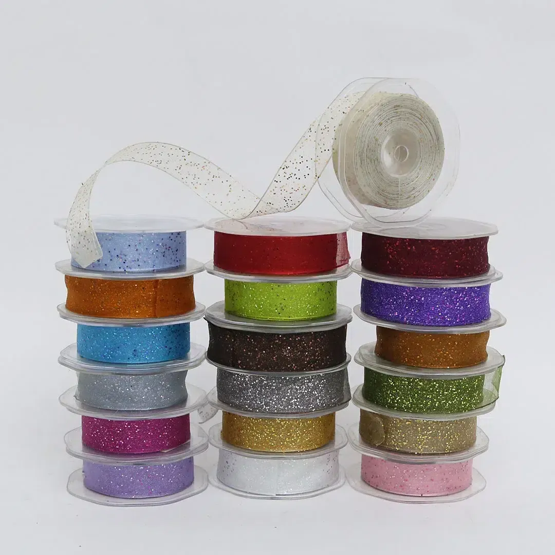 Glittered Organza Ribbon