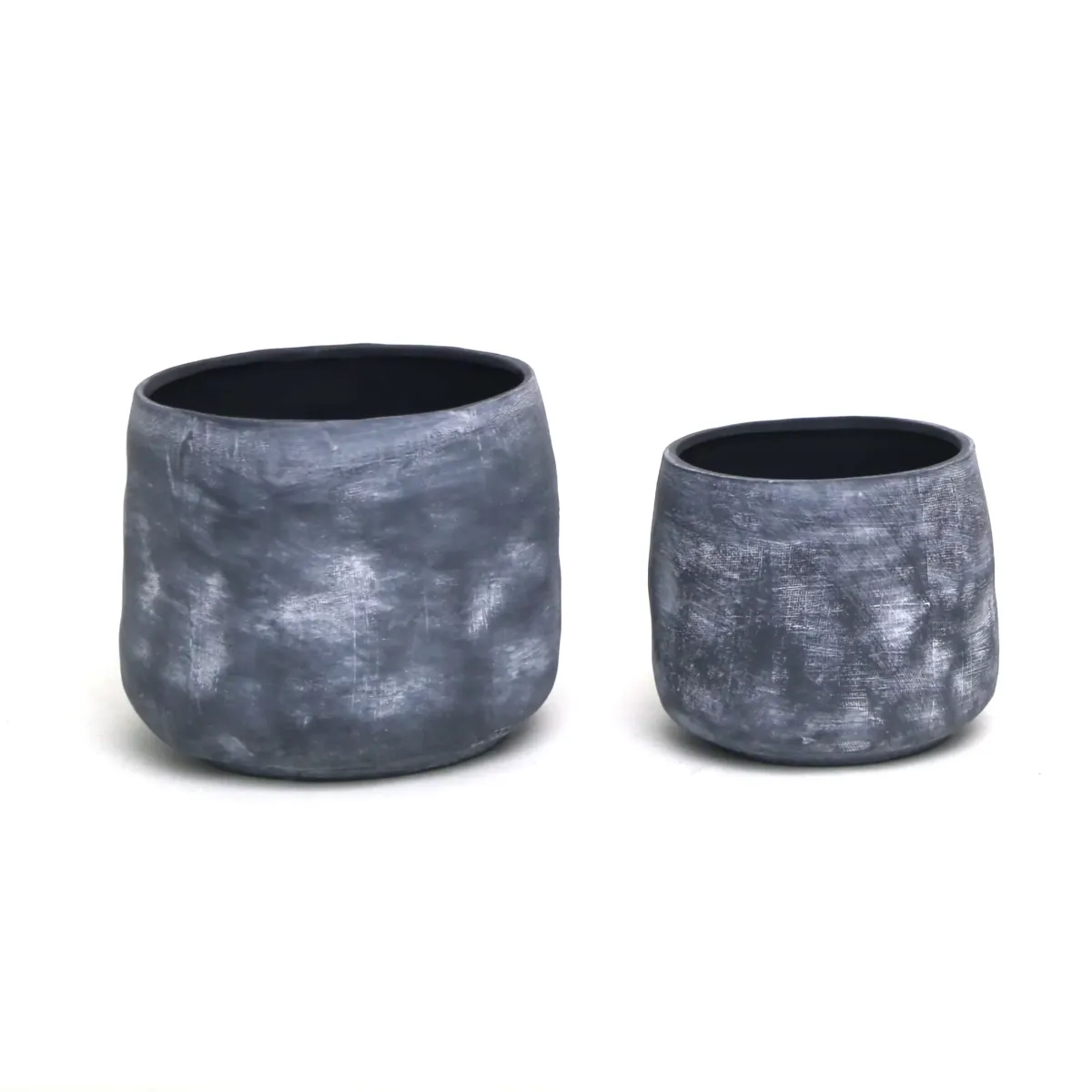 Grey W/White Washing Effect Ceramic Pot