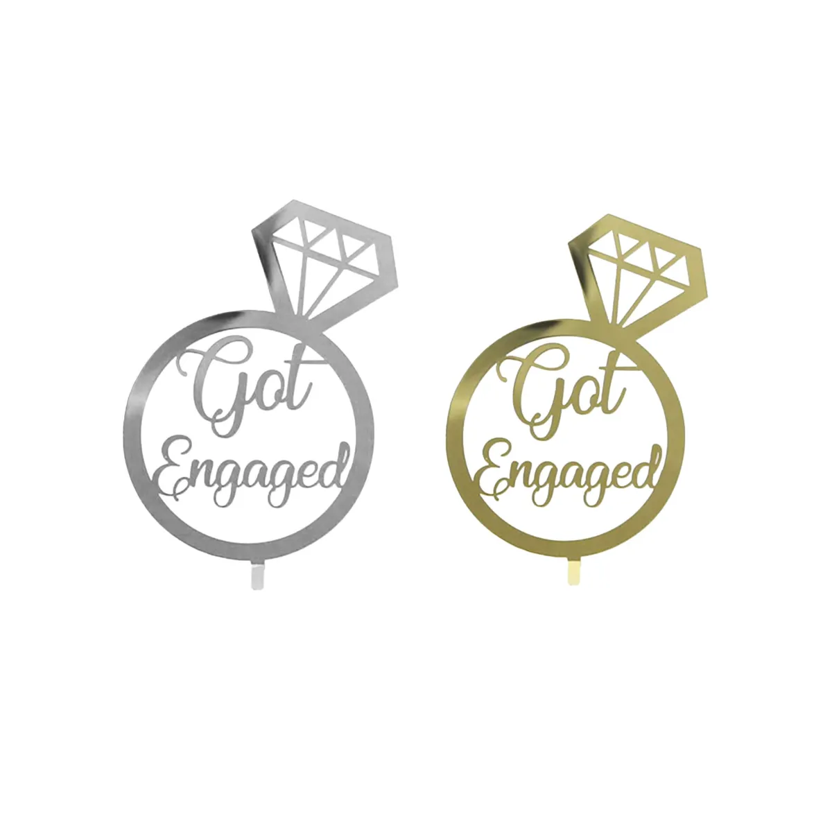 “Got Engaged” Plexi Cake Topper – Celebrate Your Engagement in Style!