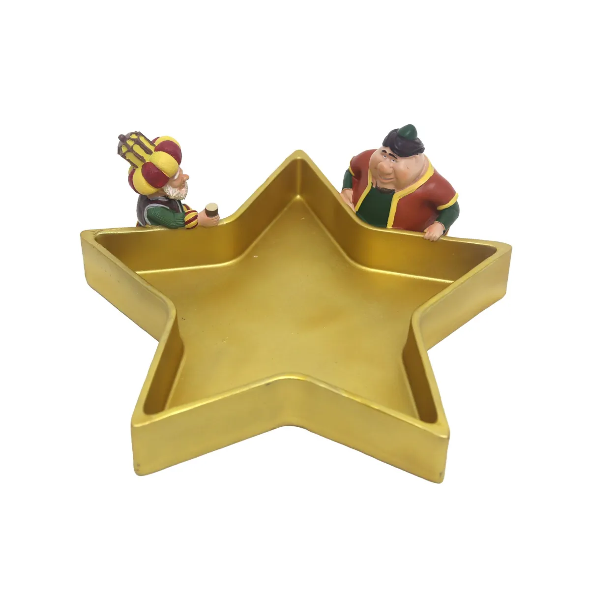 Fananees Gold Star Plate – Decorative Freestanding Ramadan Collection Tray, Festive Serving Dish & Home Décor Accent