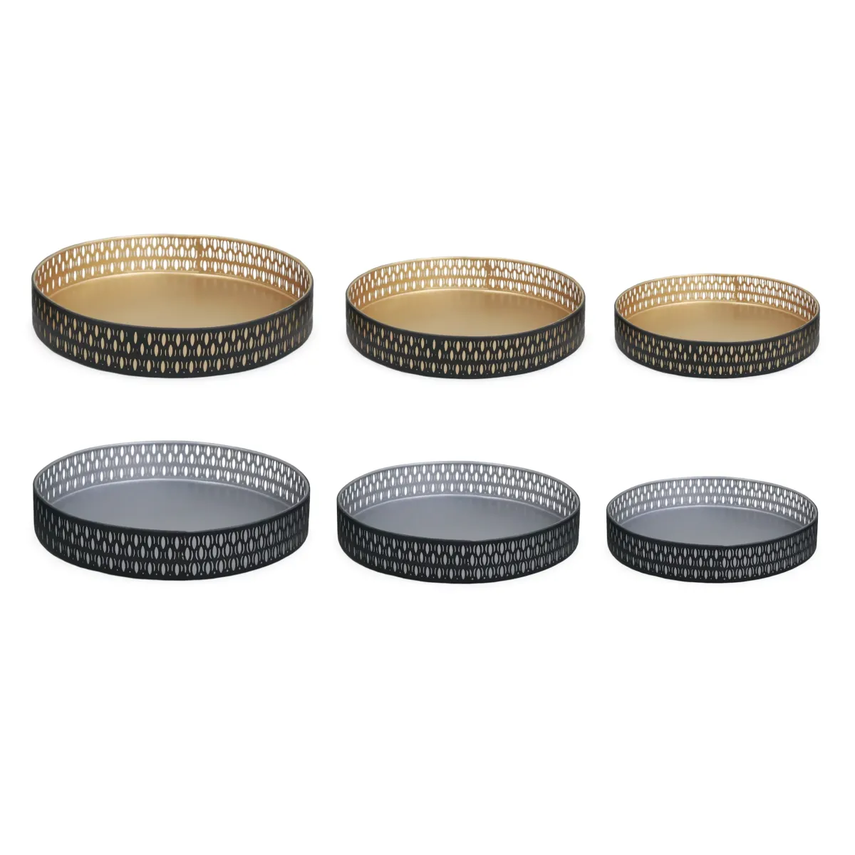 Black G&S Round Metal Tray – Stylish Home Decor