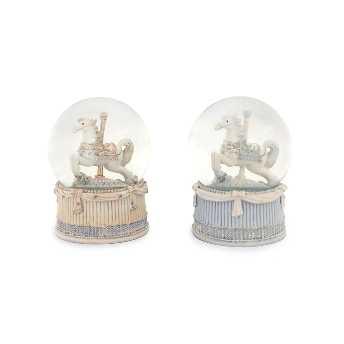 Single Horse Carousel Snow Globe