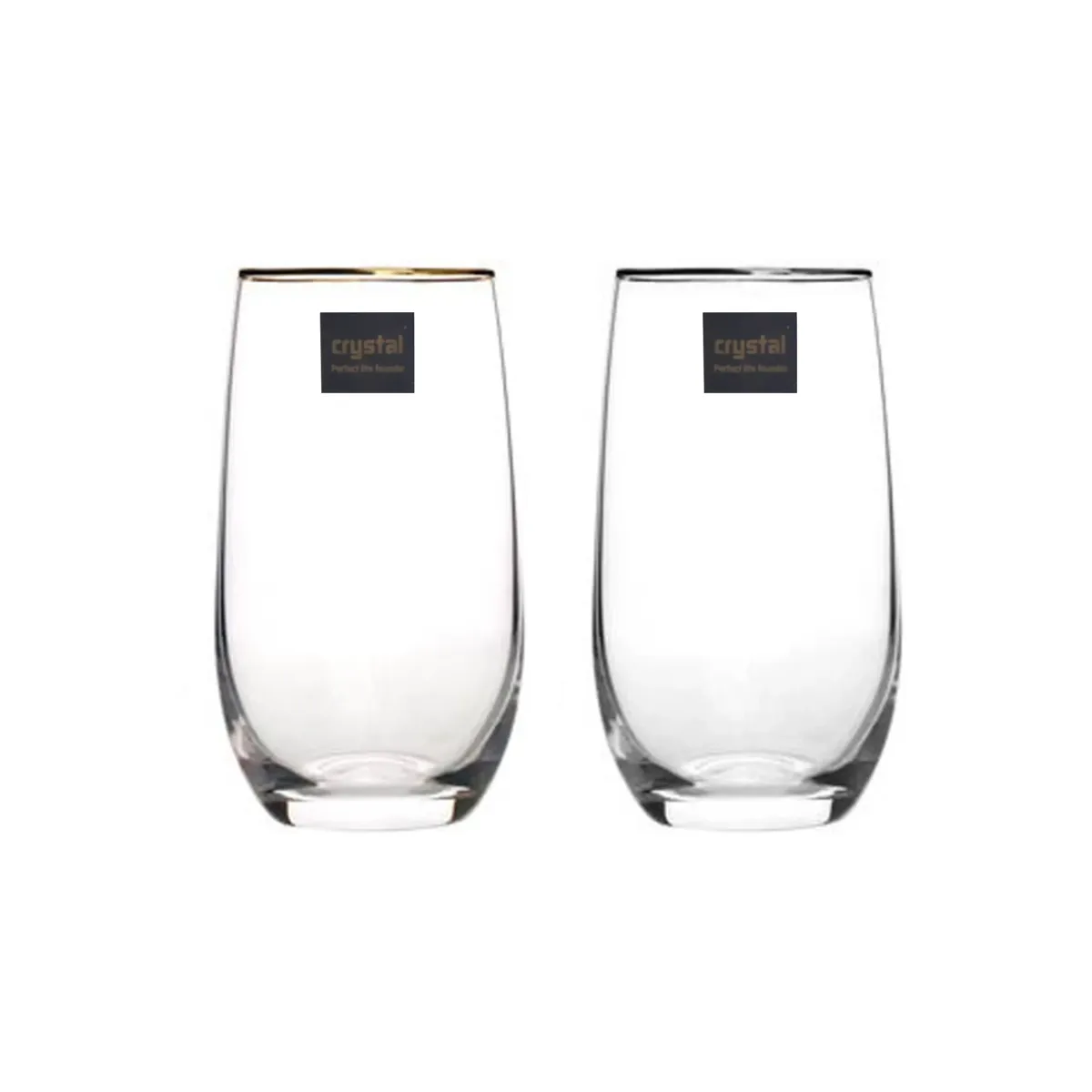 Rimmed Crystal Cup (6 Pcs) – Sparkling Elegance for Every Sip!