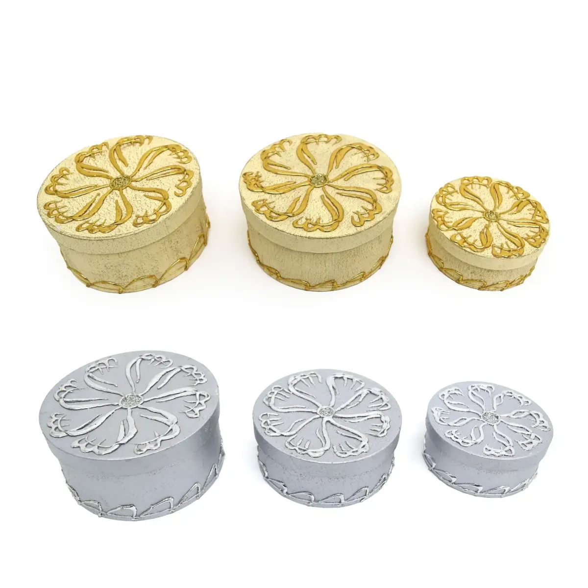 “Round Arabesque Box Set – Perfect Ramadan Decoratives for Gifting and Display”