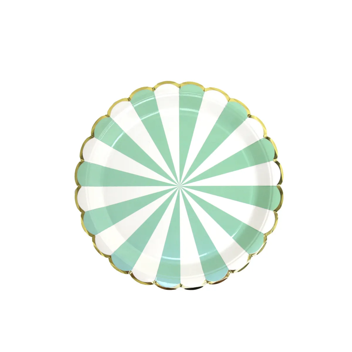 Aqua & Gold Circus Paper Plate – Fun Party Tableware