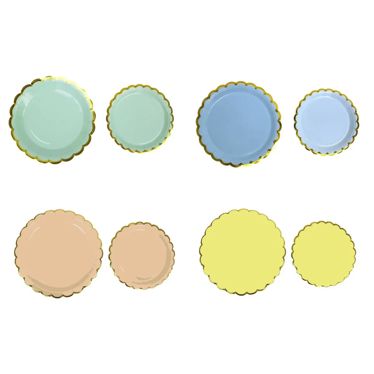 Peach & Gold Rim Carton Plate – Elegant Party Tableware