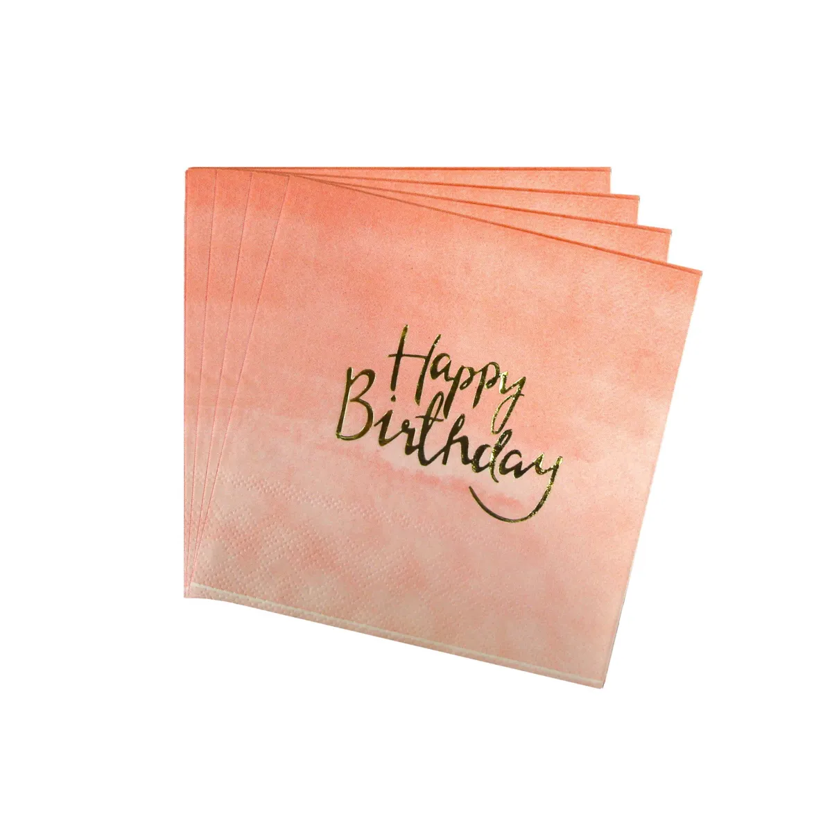 Happy Birthday Pink Gradient Napkins – Sweet Party Essentials
