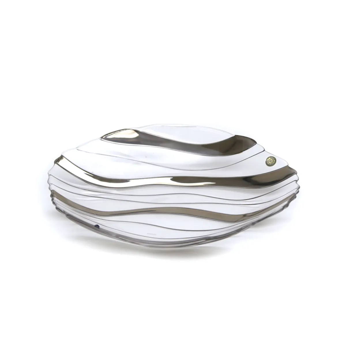Transparent Crystal Bohemia Platinum Wave Bowl