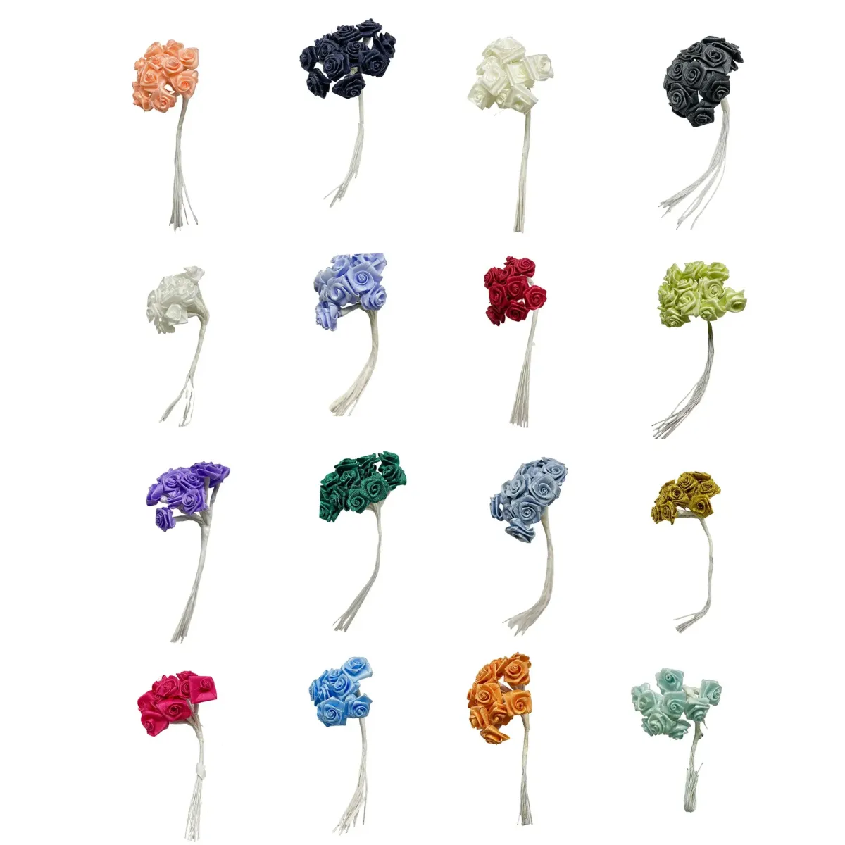 Assorted Colored Satin Rose Bouquet – Pack of 144
