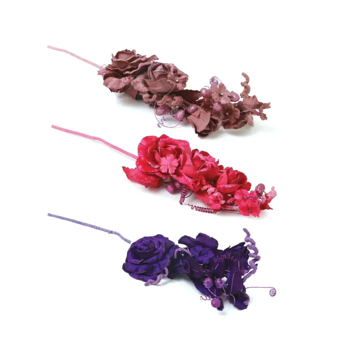 Glitter Scroll Flower Branch
