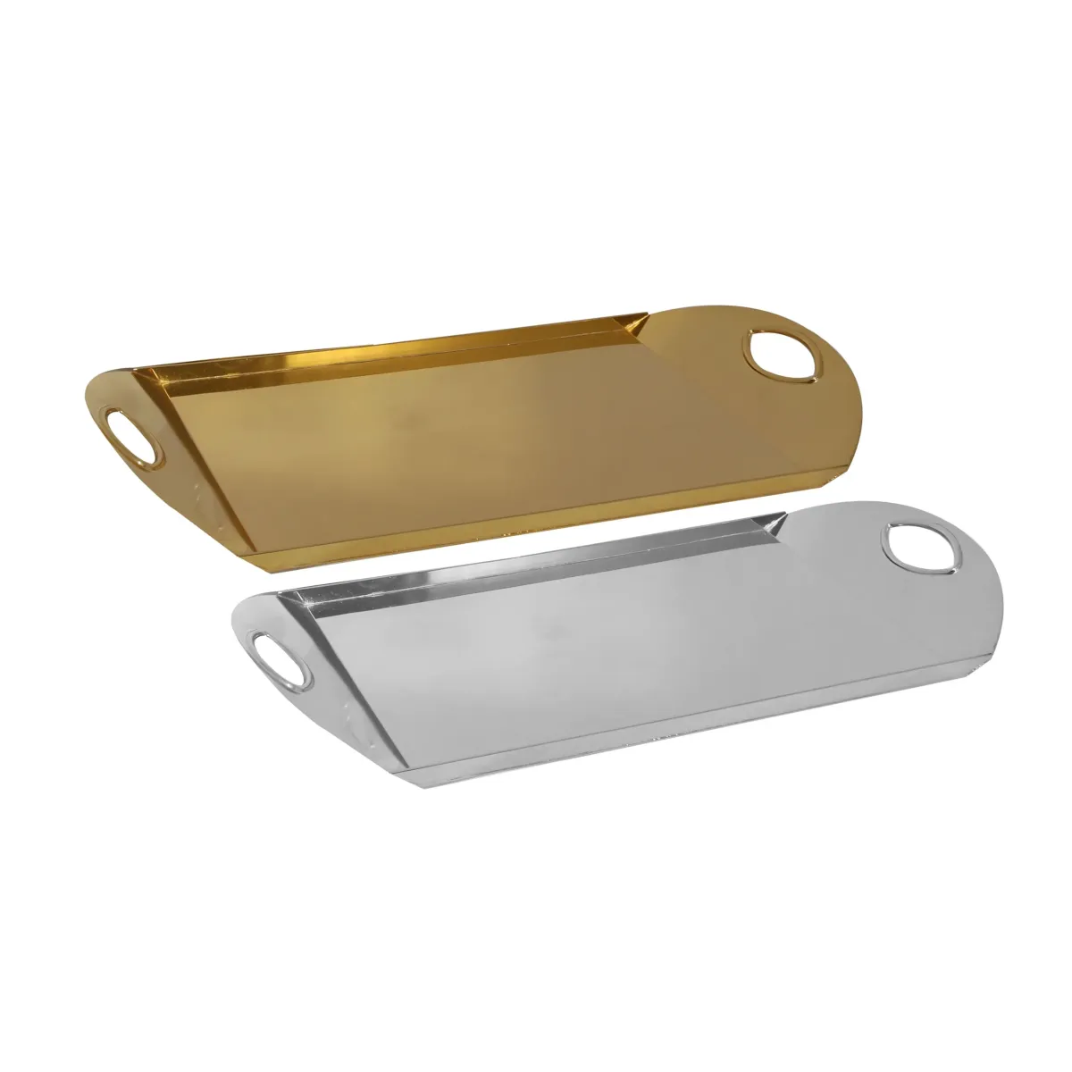 Iron Rectangular Tray with Punched Handles