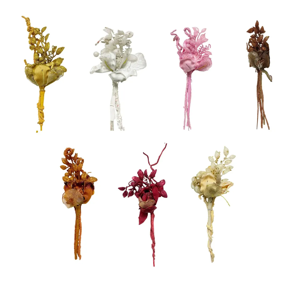 Glitter Velvet Flower Bunch Decoration