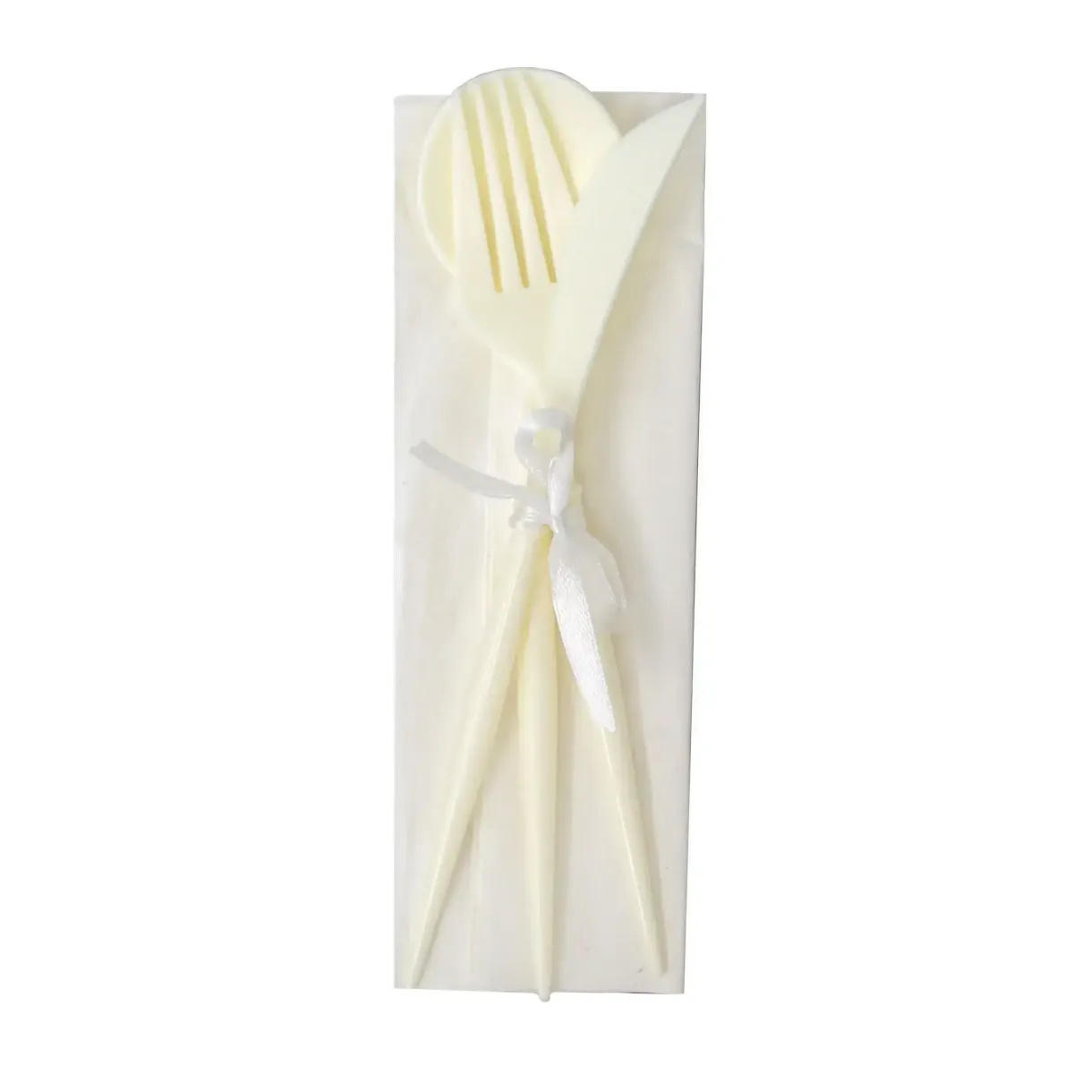 Ivory Plastic Cutlery Set – Elegant & Convenient Dining