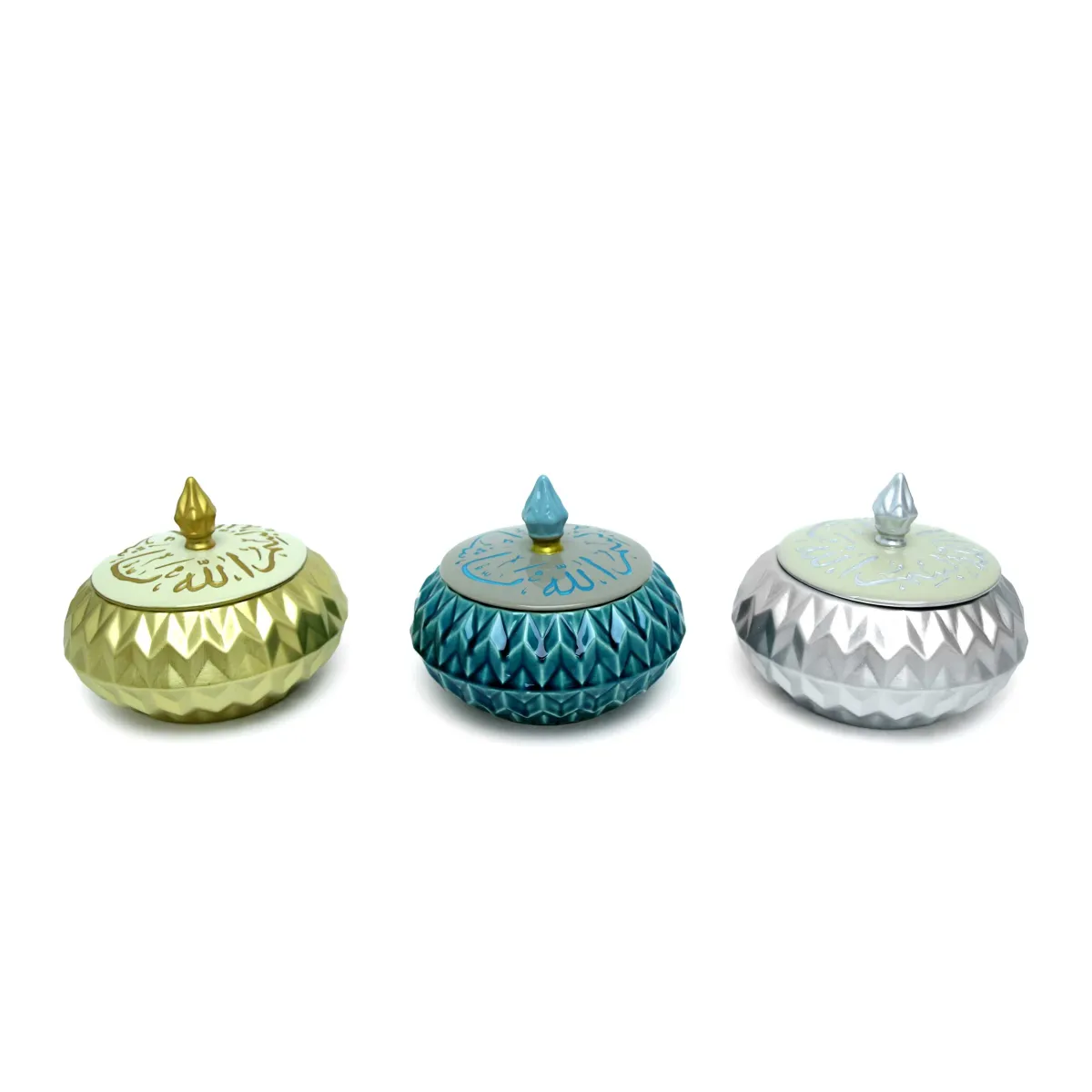 Arabic Written Cover Trinket Pot – Elegant Ramadan Decoratives & Islamic Storage Accent