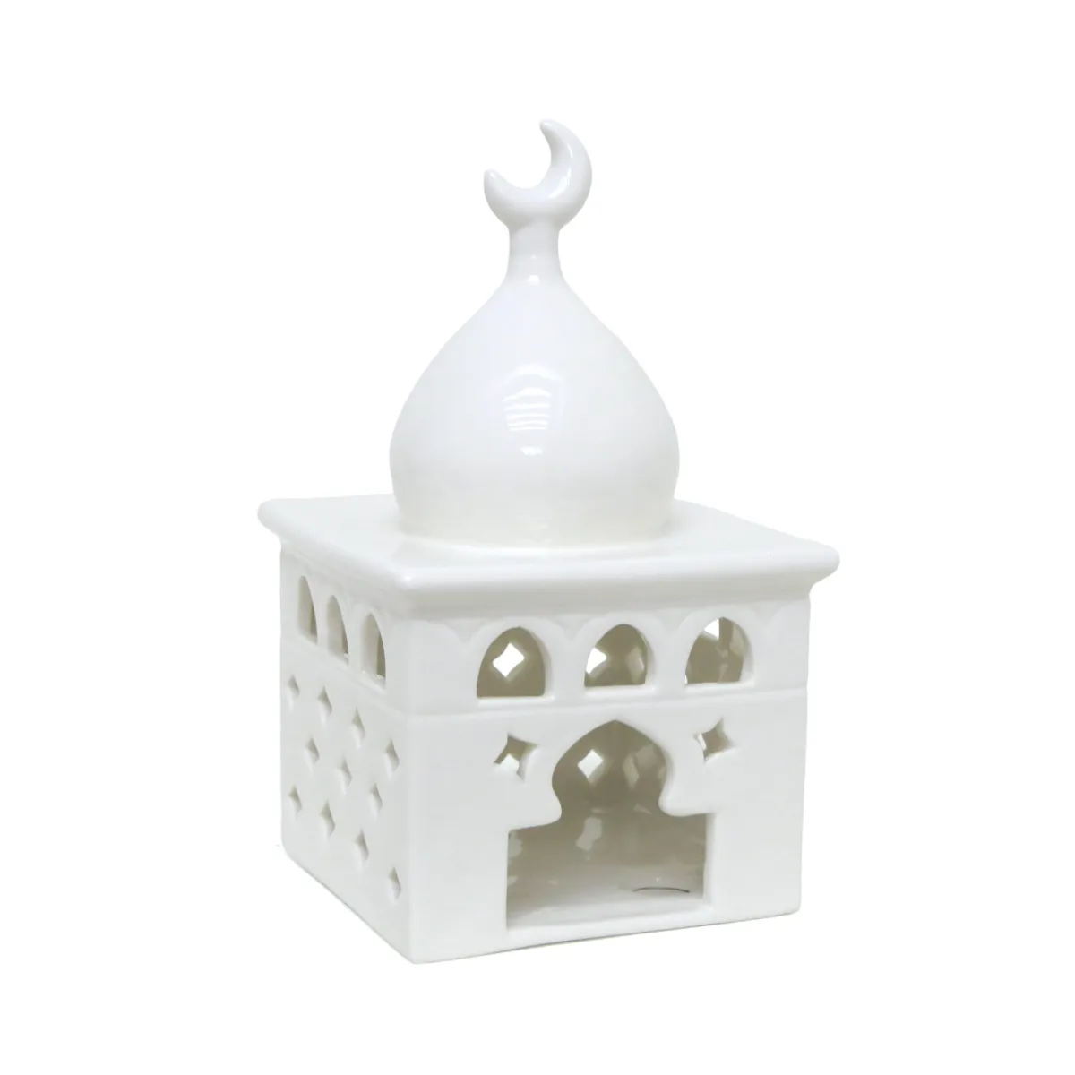 White Cube Mosque Ceramic Tower – Islamic Home Decor