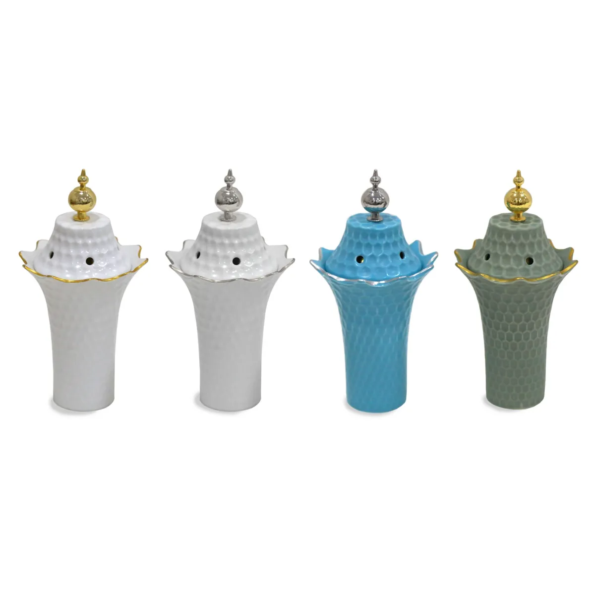 Ramadan Essence: Luxurious Ceramic Burners with Covers for Elegant Decoratives
