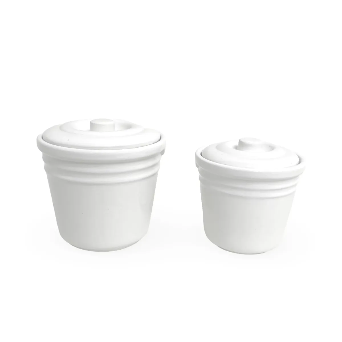 White Plain Jar With Cover – Minimalist Ceramic Container