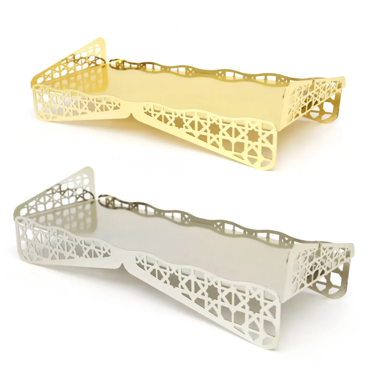 Arabesque Design Rectangle Metal Tray