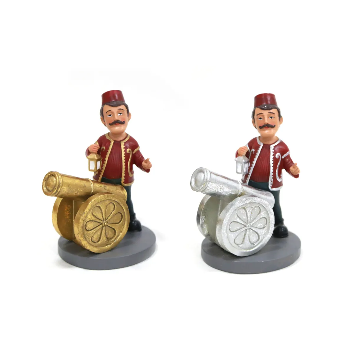 Wood Cannon with Red Islamic Boy – Unique Ramadan and Islamic Decorative Piece for Home