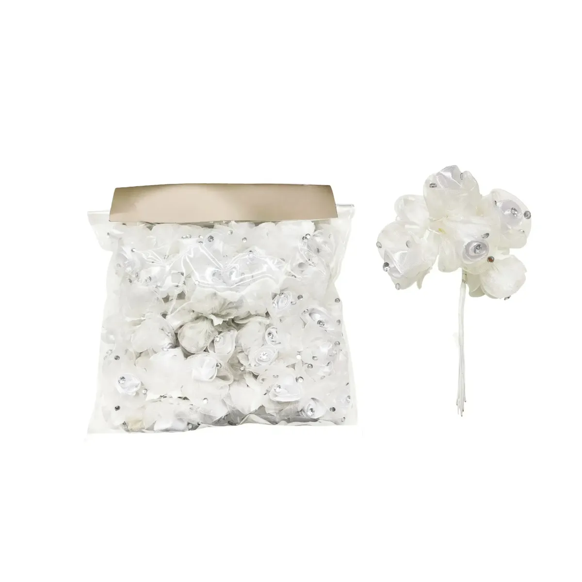 Crystal Organza Rose Bunch