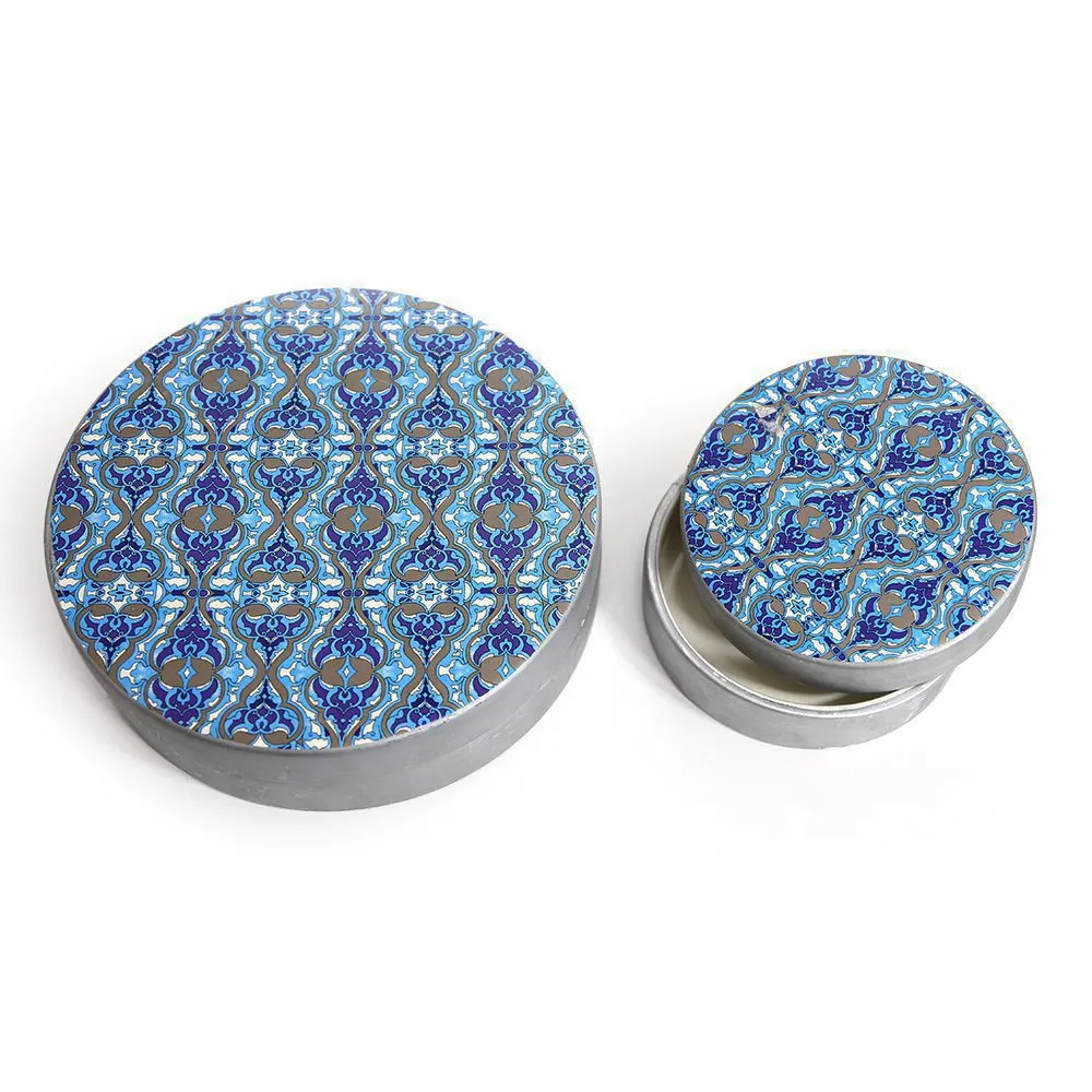 Adana Round Ceramic Canister – Decorative Freestanding Storage from the Ramadan Collection