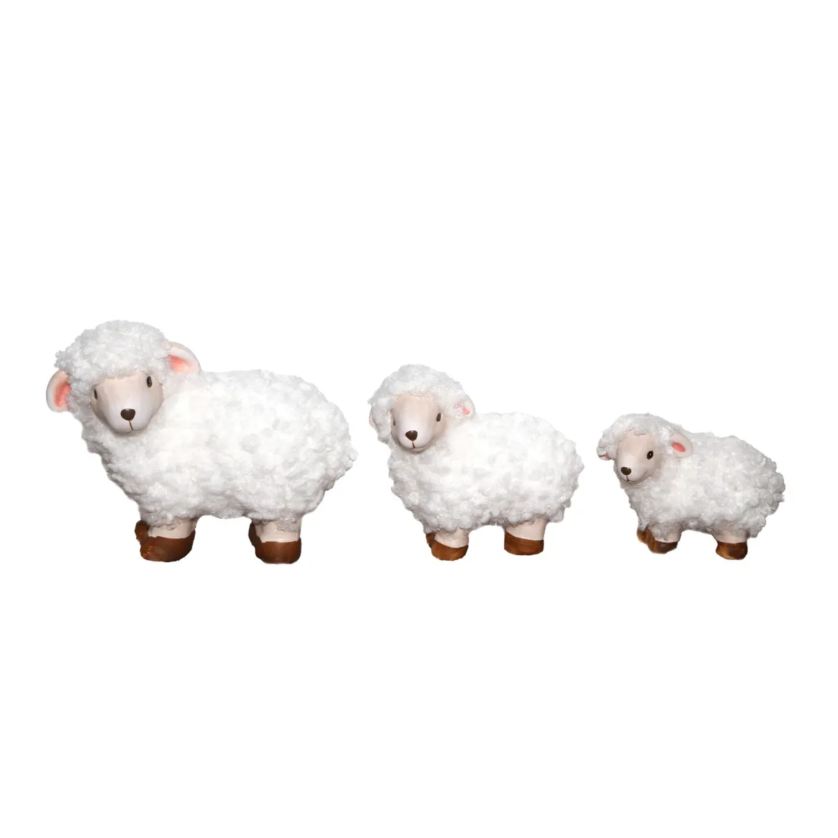 White Standing Wool Sheep – Elegant Farmhouse Figurine for Home, Office, and Garden Decor
