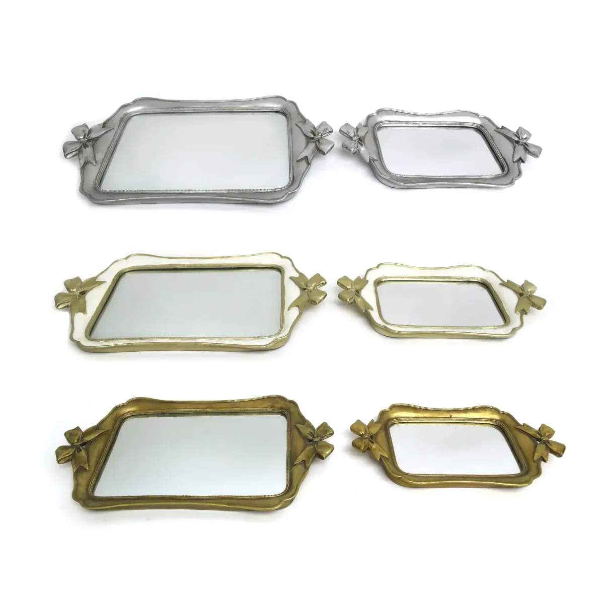 Node Handles Mirror Base Rectangle Vintage Tray