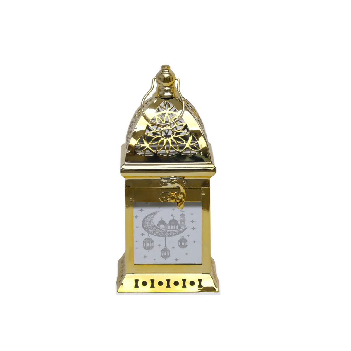 Gold LED Light Lantern with Diffuser – Elegant Ramadan and Festive Decorative for Home