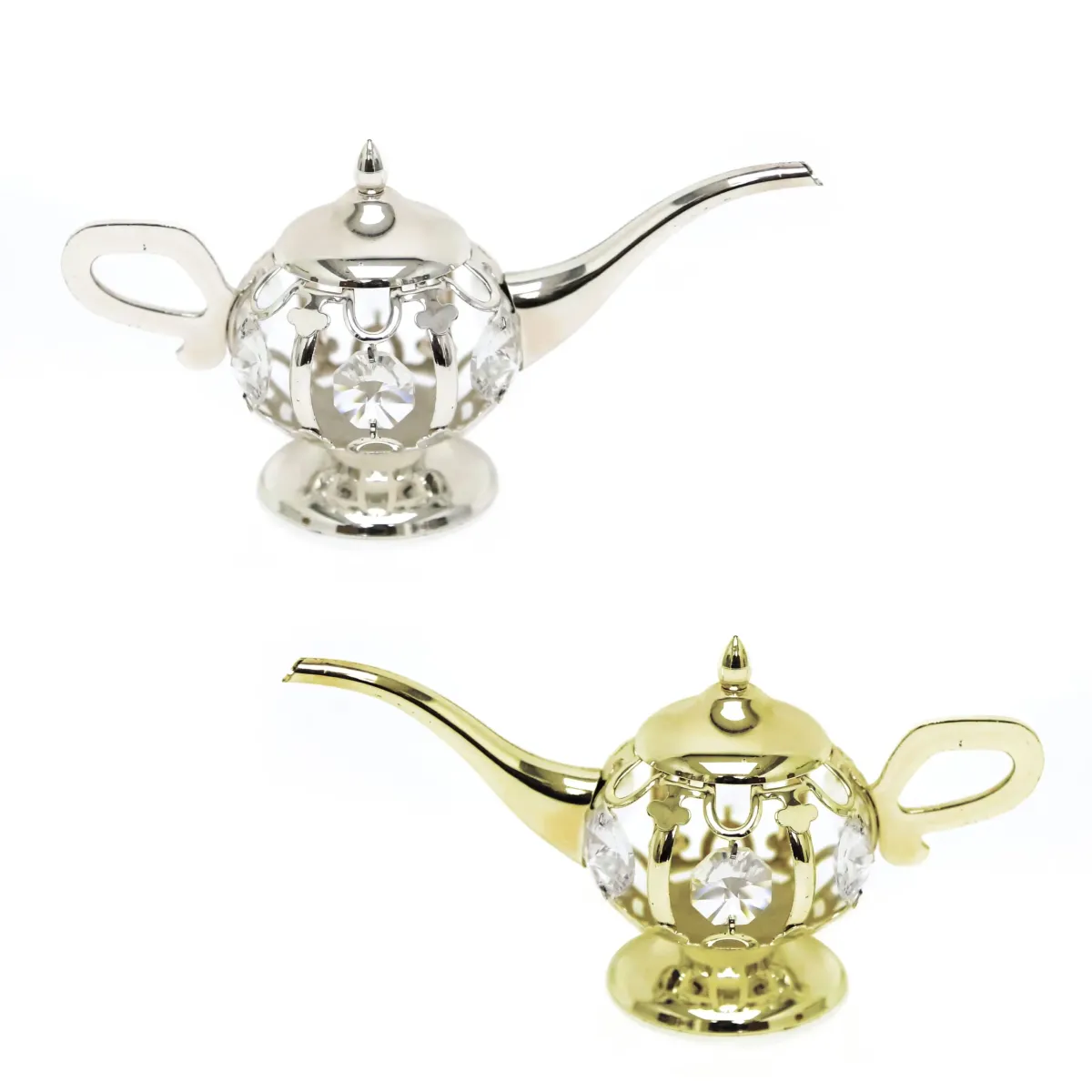 Enchanted Aladdin Crystal Metal Lamp – Luxurious Ramadan Decoratives