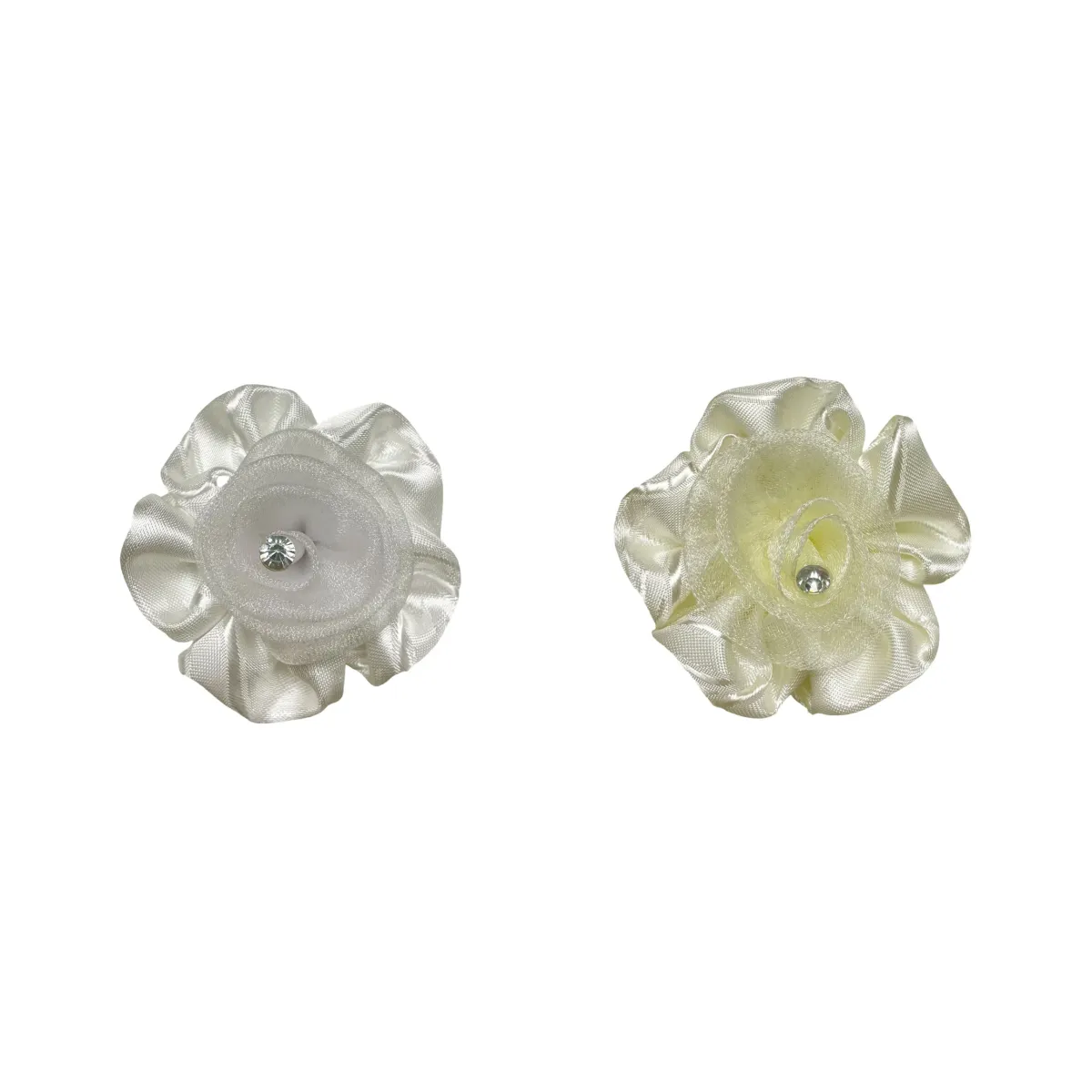 Satin Rhinestone Flower Motif – Decorative Appliqué Accent