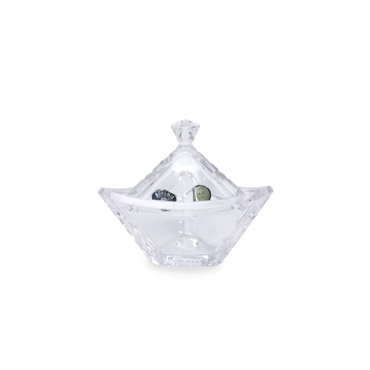 Transparent Small Triangle Bohemia Crystal Bonbonniere – Petite Elegance for Your Treasures!