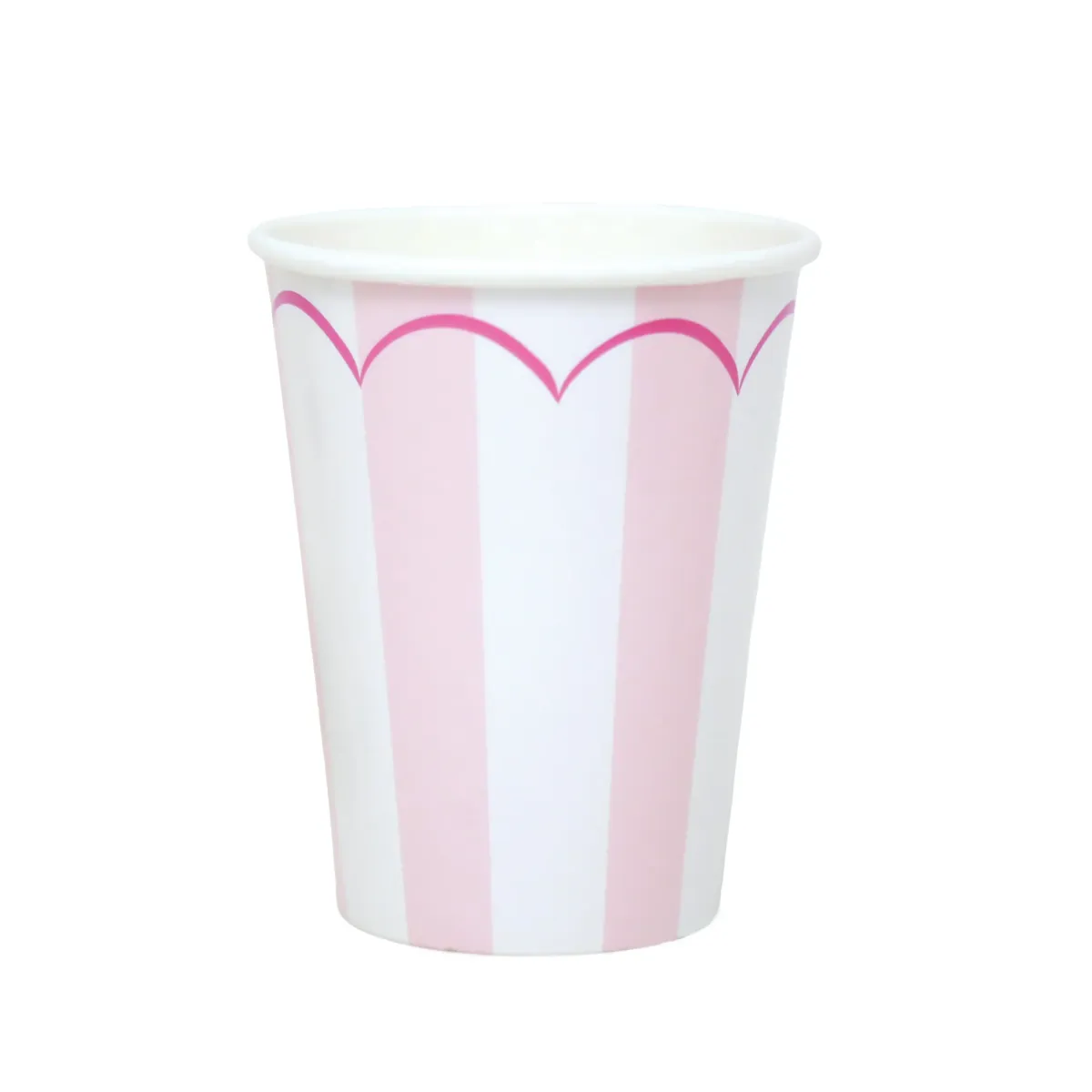 Pink White Rimmed Carton Cup – Stylish Drink Cup