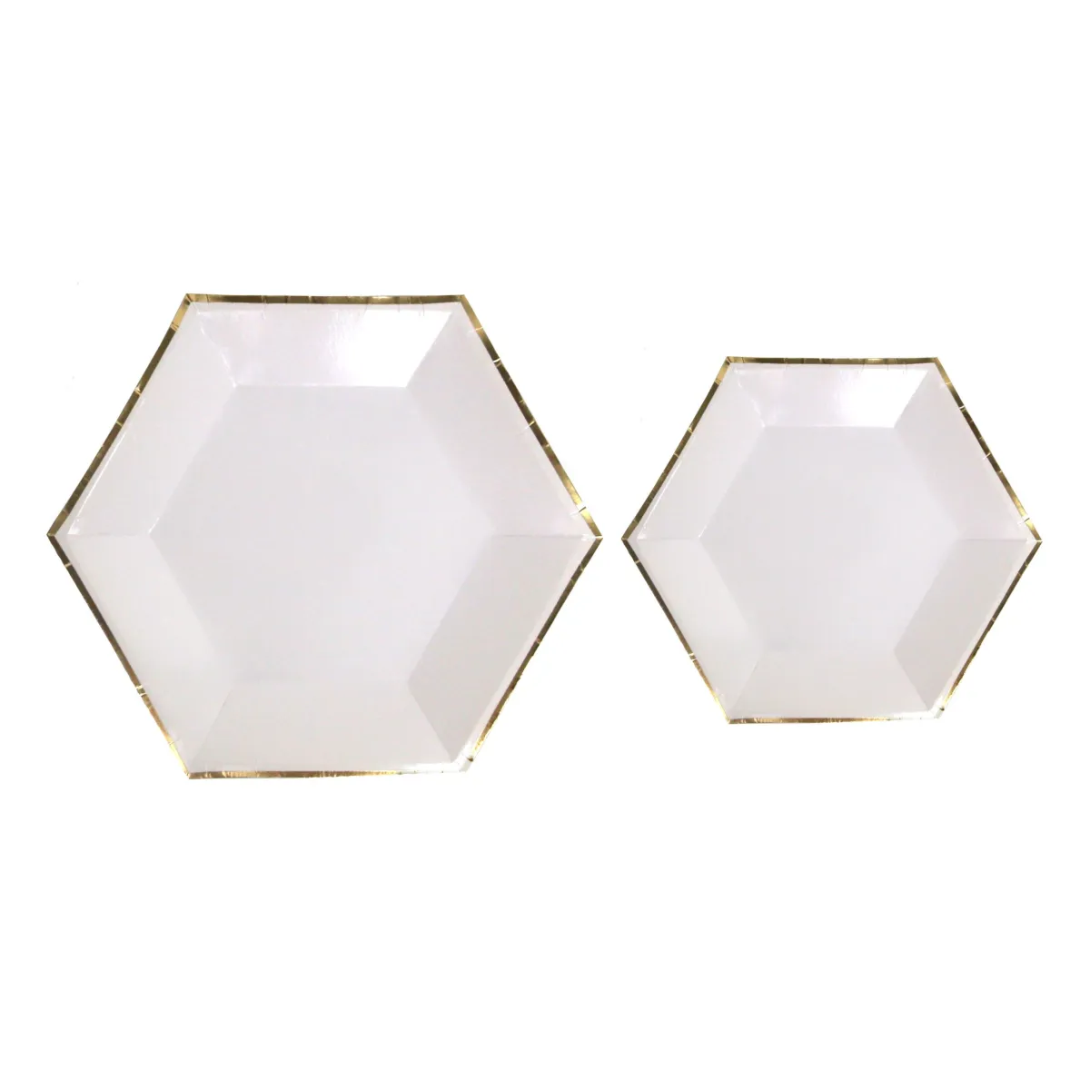 Gold Rim Hexagon Paper Plate – Elegant Party Tableware