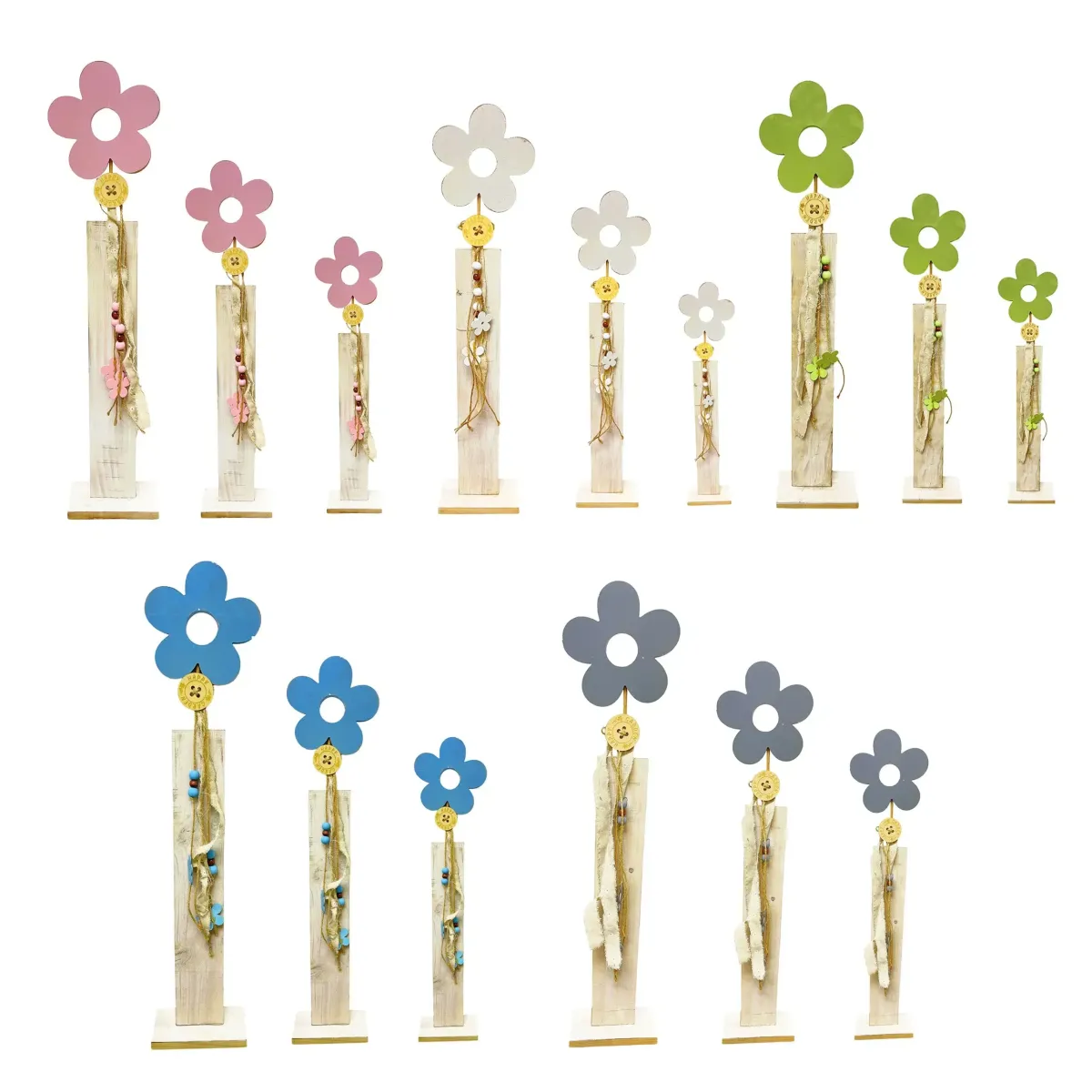 Flower Stand with Beads Ropes Decor