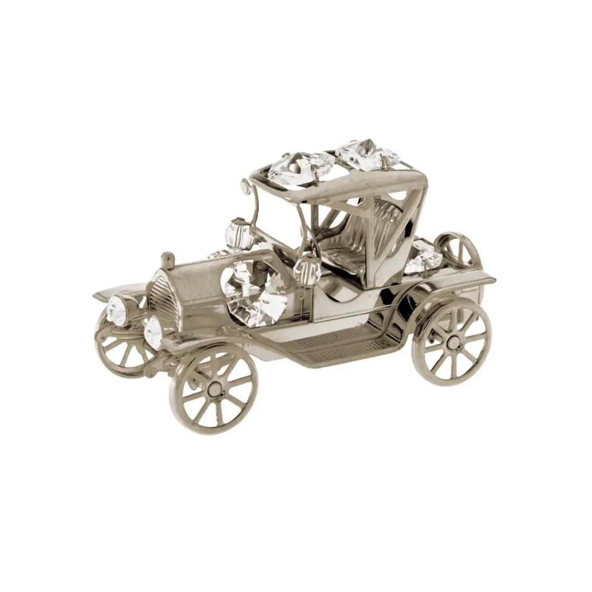 Silver Plated Vintage Car Crystal Souvenir